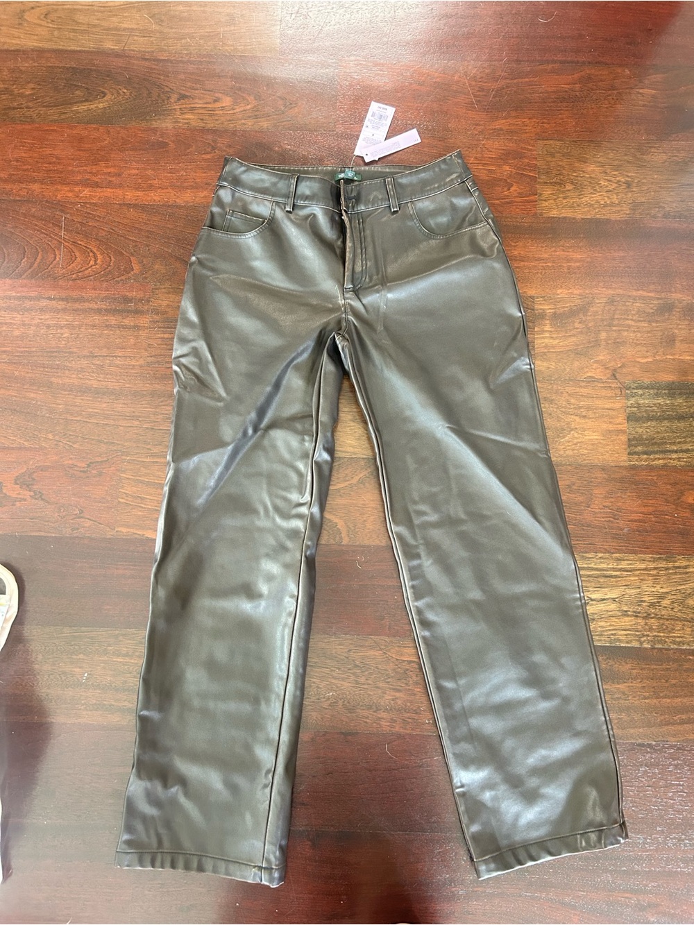 Target Faux Leather Pants in Olive Green